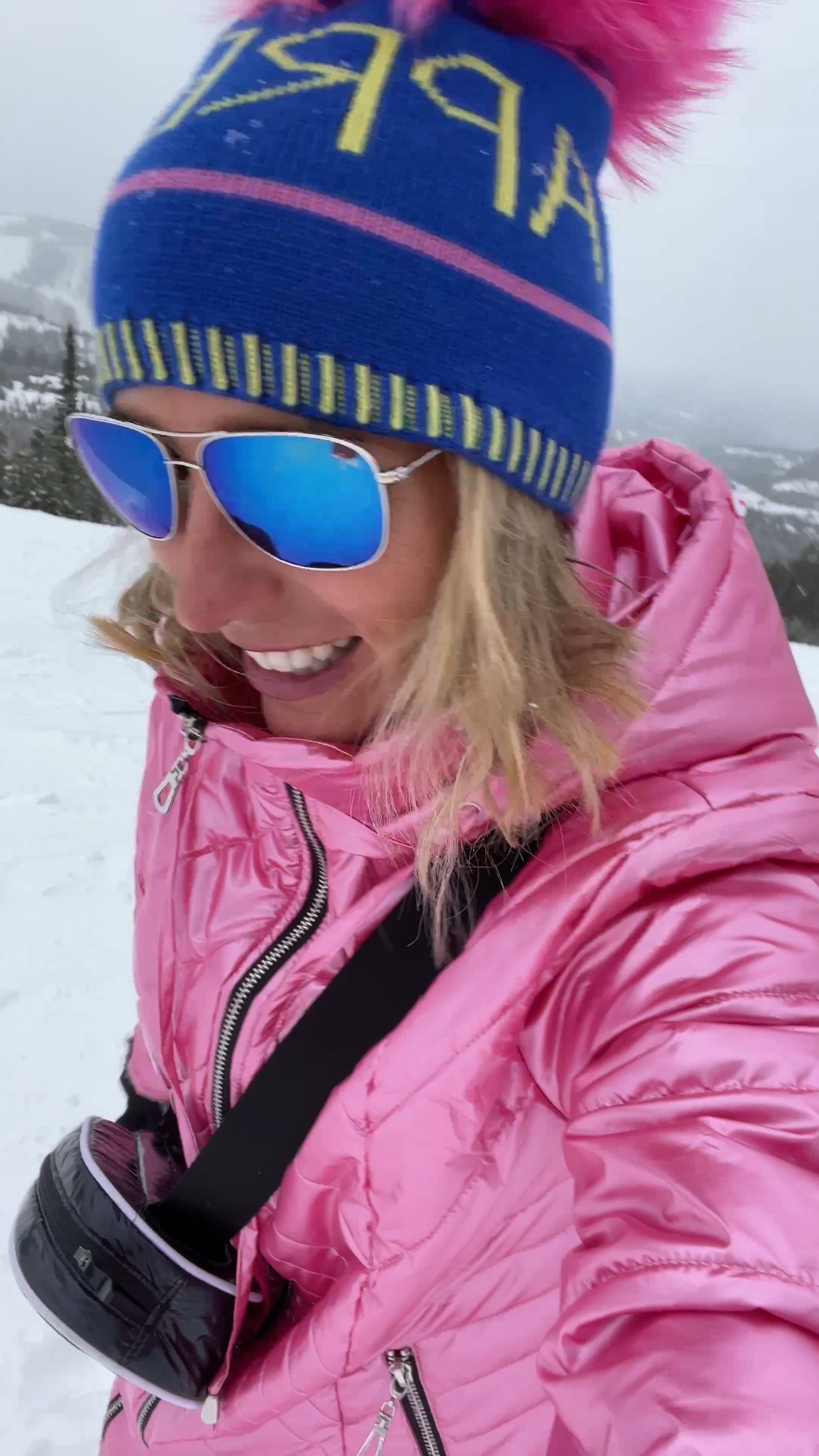 Big Sky Sledding in Barbie Pink!