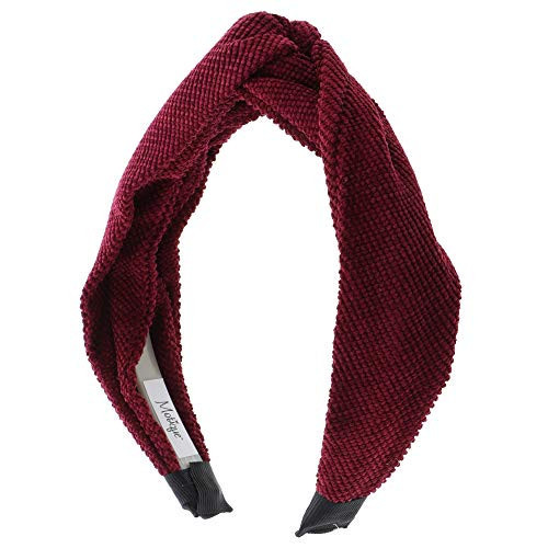 Soft Textured Cotton Knot Headband Wide Turban Headband for Women and Girls - Burgundy | Amazon (US)