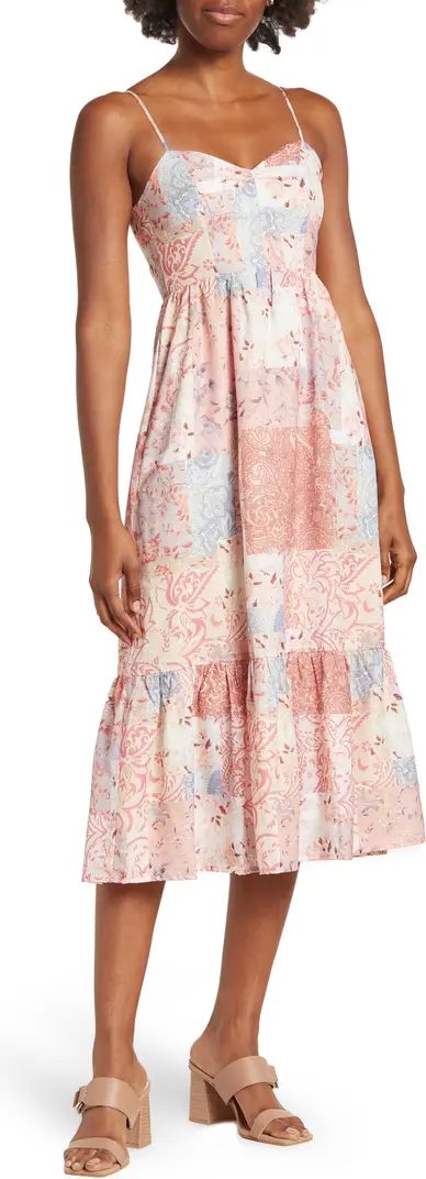 Maisie Floral Print Ruffle Hem Midi Dress | Nordstromrack | Nordstrom Rack