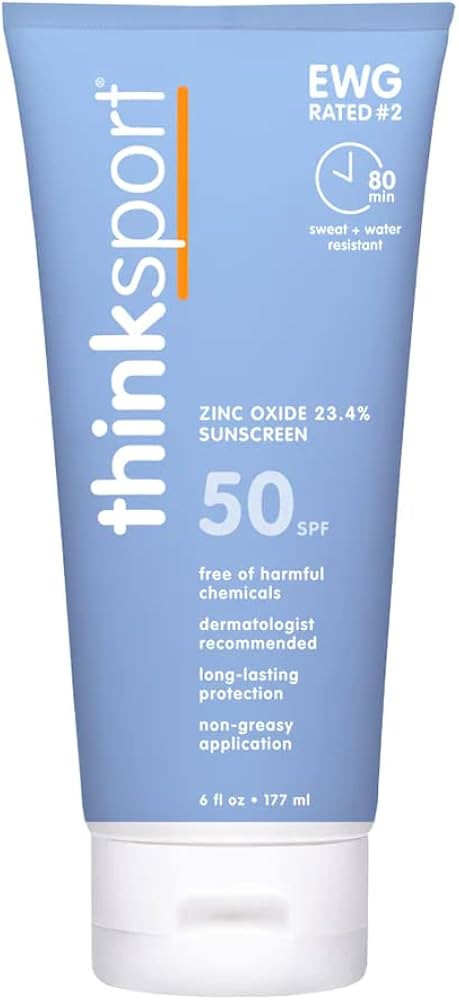Thinksport SPF 50+ Mineral Sunscreen – Safe, Natural Sunblock for Sports & Active Use - Water R... | Amazon (US)