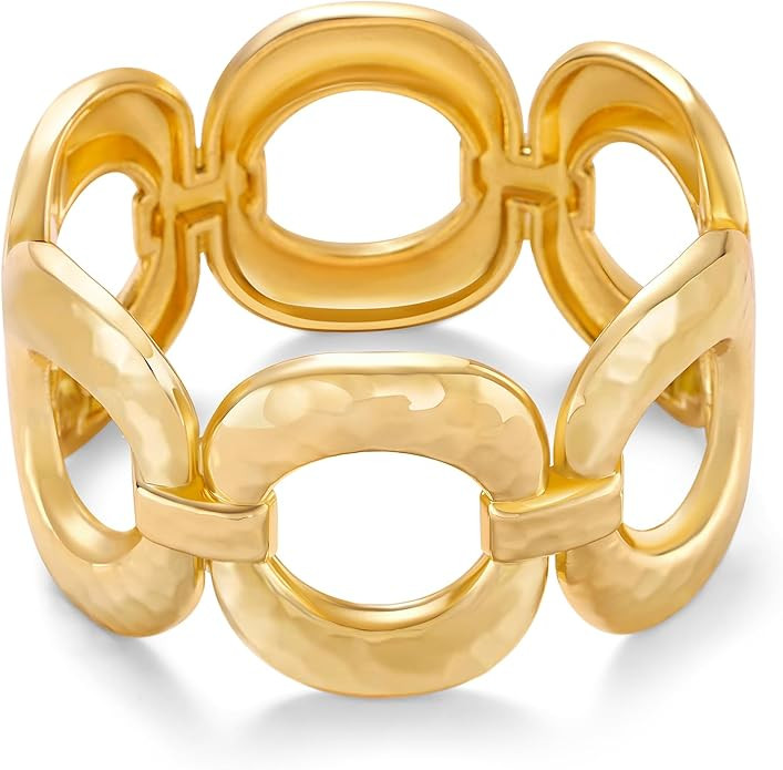 Amazon.com: AYWFCBF Gold Bangles Bracelets for Women, 14K Gold Plated Trendy Chunky Bangles Hinge... | Amazon (US)