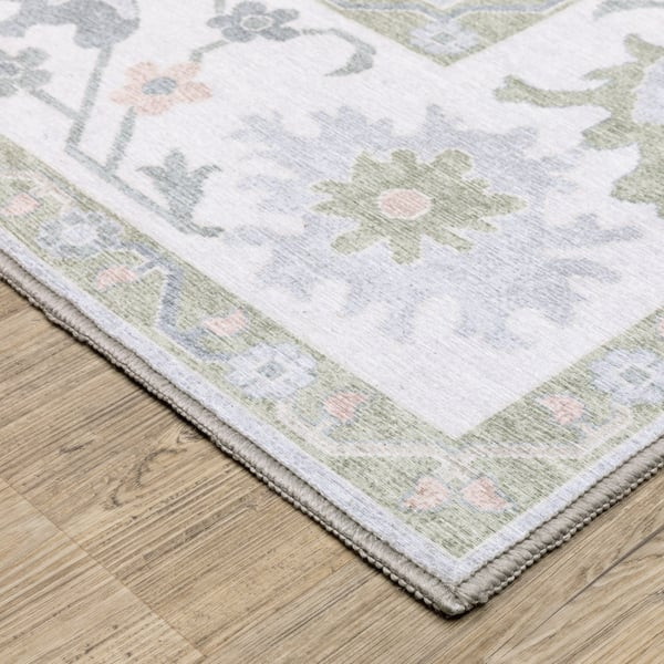 Addison ADD06 Blue/Green Printed Area Rug | Rugs Direct