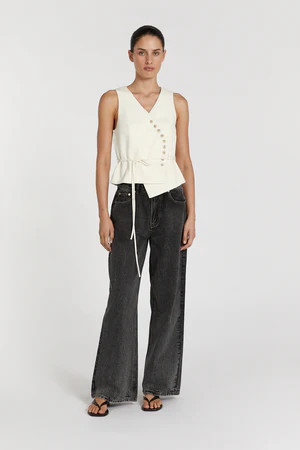 CELINE CREAM ASYMMETRICAL TOP | DISSH