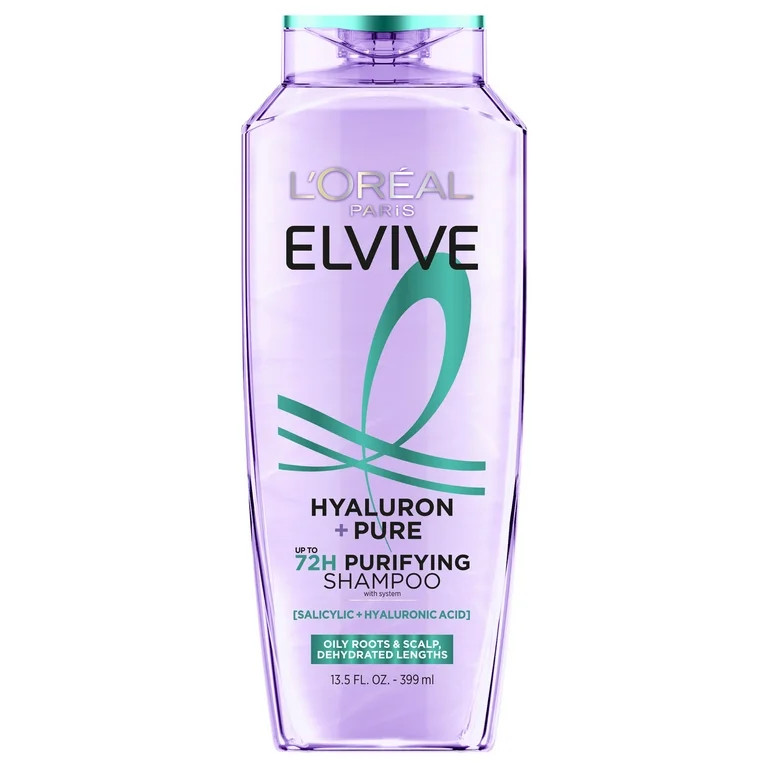 L'Oreal Paris Elvive Hyaluron Pure Moisturizing Shampoo for Oily Hair, 13.5 fl oz | Walmart (US)