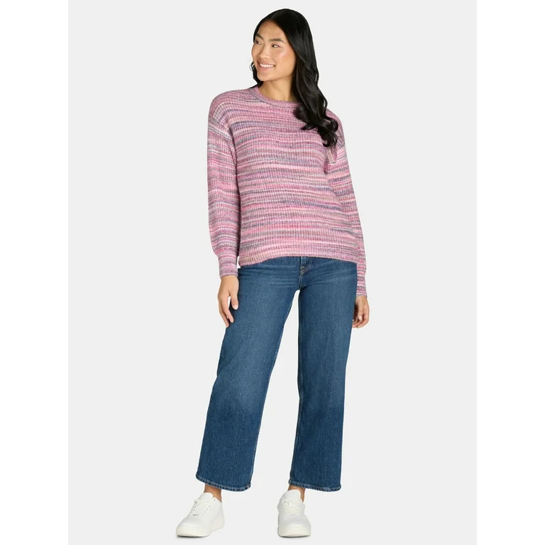 Time and Tru Women’s and Women's Plus Space Dyed Pullover Sweater, Sizes XS-4X | Walmart (US)