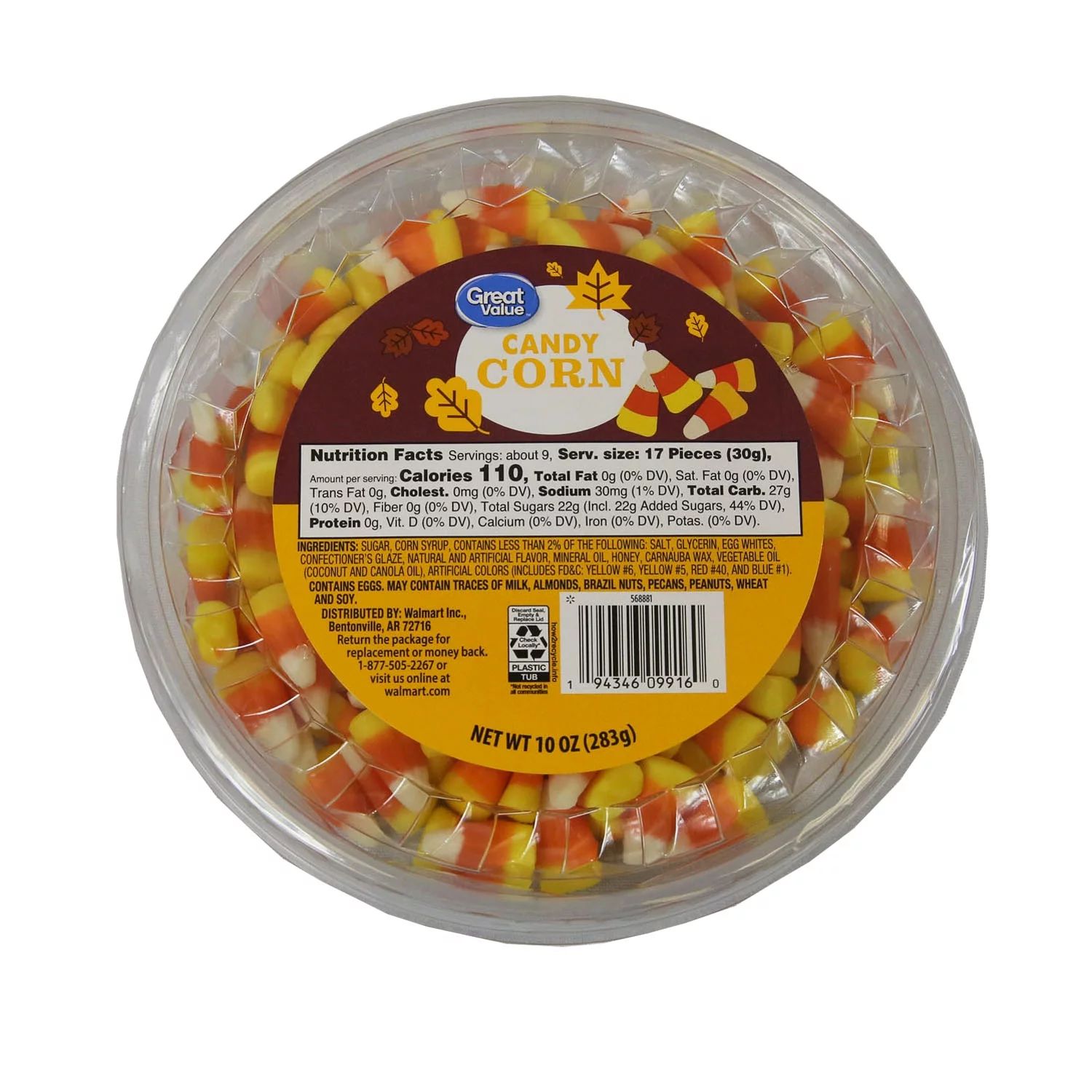 Great Value Candy Corn 10 oz. Tub, Halloween Candy | Walmart (US)