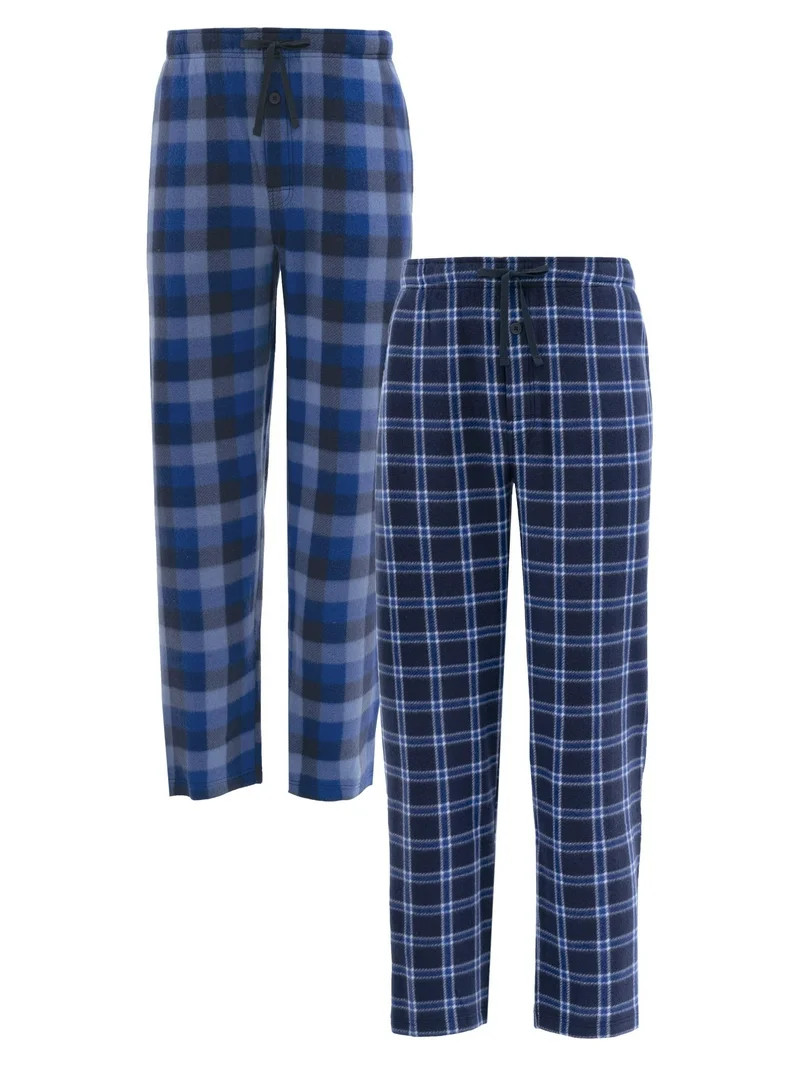 Fruit of the Loom Men's Plaid Fleece Pajama Pant 2-Pack, Sizes S-5XL | Walmart (US)