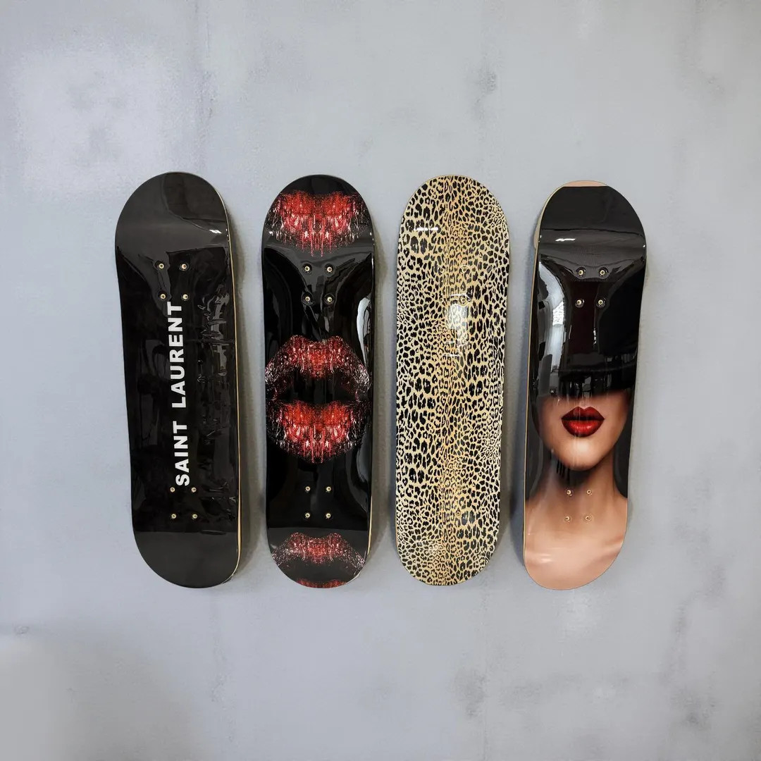 Modern Art Skateboard Deck Wall Decor: Made in USA, Set 1, 2, 3, 4 - Etsy | Etsy (US)