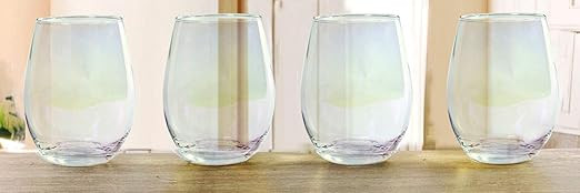 Circleware Radiance Stemless Wine Glasses, Set of 4 Home Party Entertainment Dining Beverage Drin... | Amazon (US)