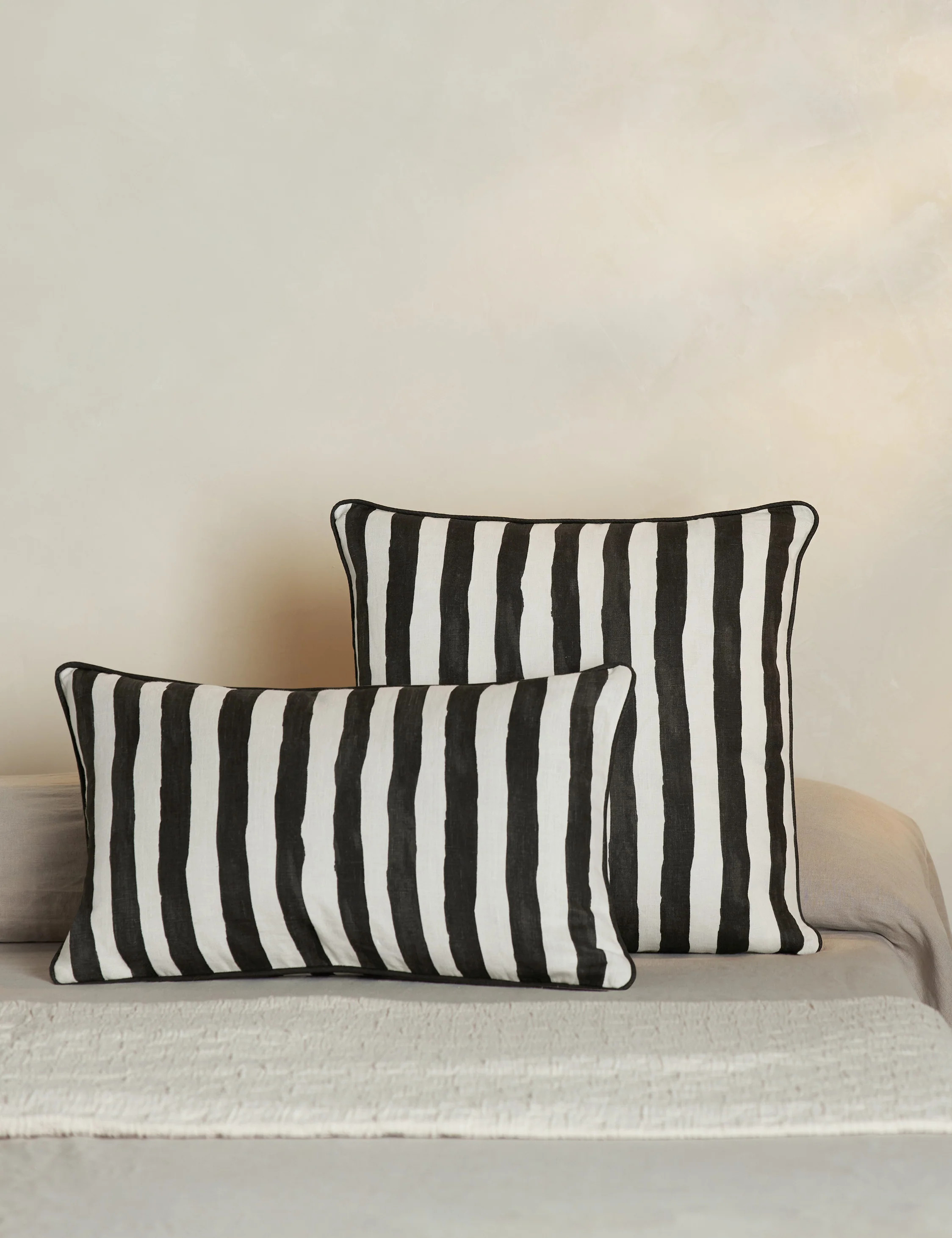 Painterly Stripe Linen Pillow | Lulu and Georgia 