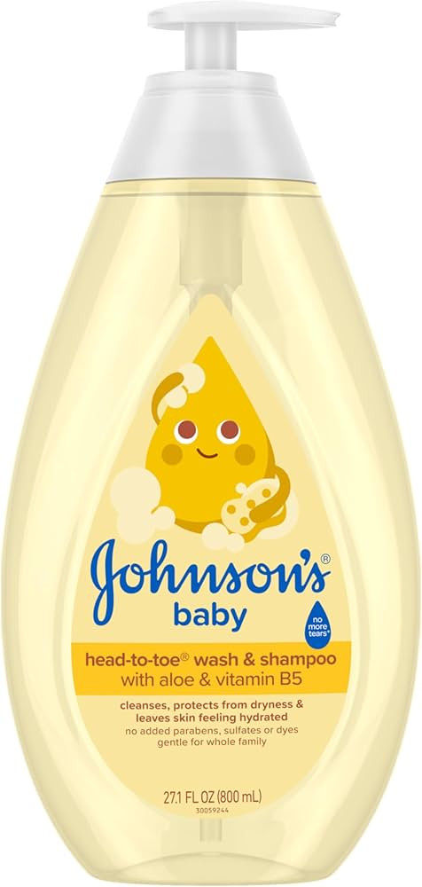 Johnson's Baby Head-To-Toe Baby Wash & Shampoo + Aloe & Vitamin B5, 2-in-1 Bath Wash Gently Clean... | Amazon (US)