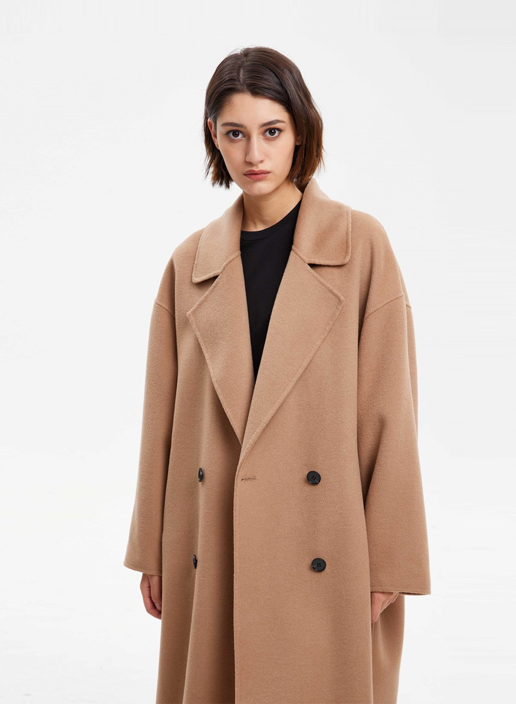 Double-breasted Straight Wool Coat | LIT Active
