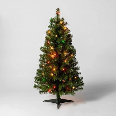 3' Pre-Lit Alberta Spruce Mini Artificial Christmas Tree Multicolor Lights - Wondershop™ | Target