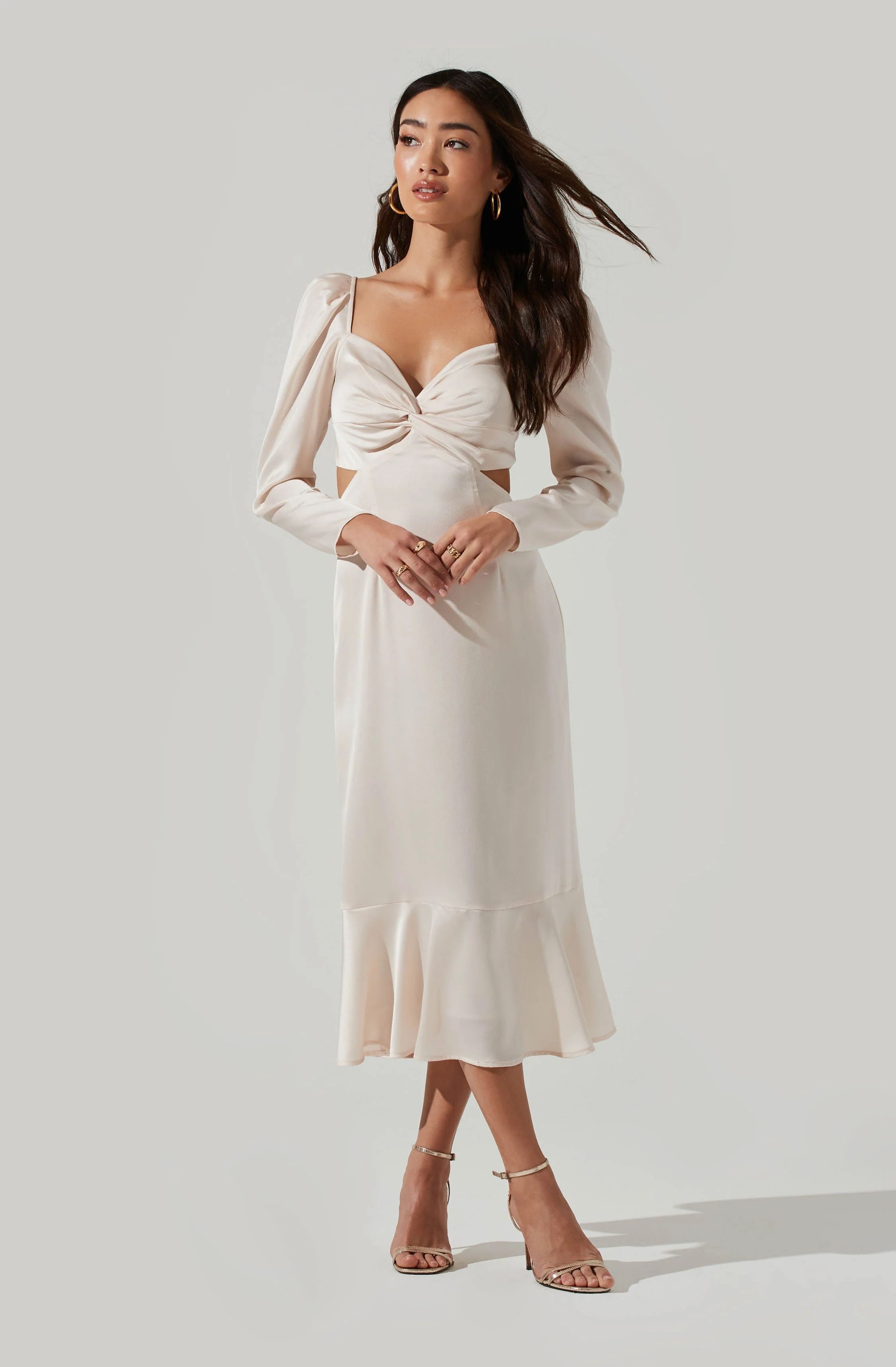 Lainie Cutout Long Sleeve Midi Dress | ASTR The Label (US)