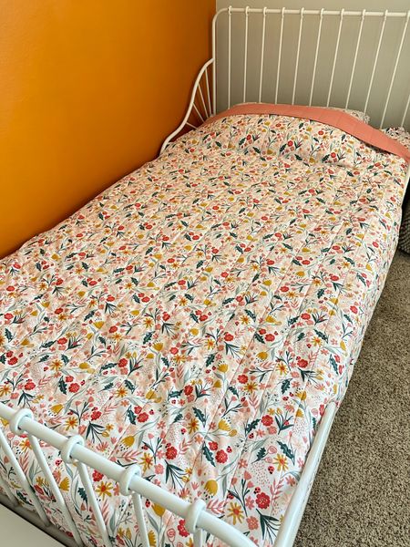 Garden floral girls quilt and sheets in size twin/full/queen! Love the pretty print for my daughters big girl room. Other side is solid pink! 

#LTKFind #LTKhome #LTKkids