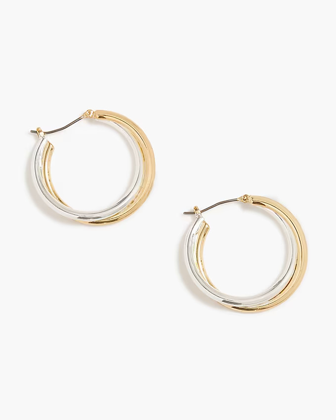 Mixed-metal hoop earrings | J.Crew Factory