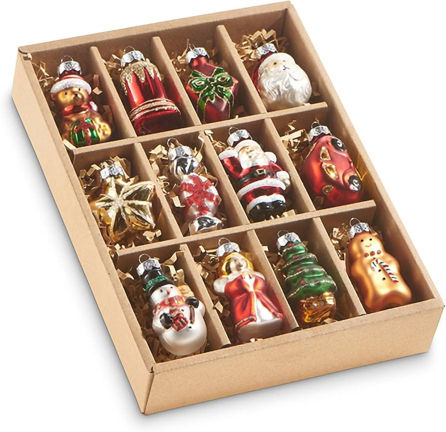 RAZ Imports Vintage Traditional Christmas Ornaments, 2-inch Height, Glass, Set of 12, Christmas, ... | Amazon (US)