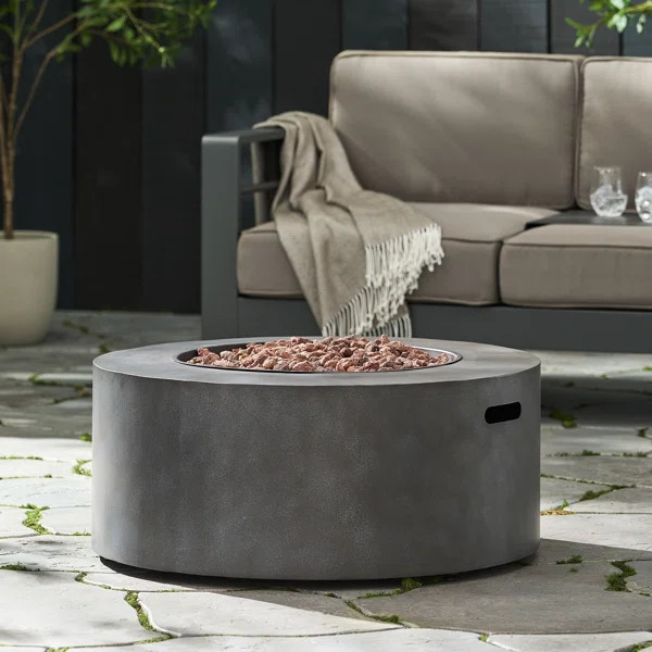 Concrete Savyon 13.5" H Iron Propane Outdoor Fireplace | Wayfair North America
