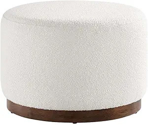 Modway Large 23" Round Boucle Upholstered Upholstered Ottoman | Amazon (US)