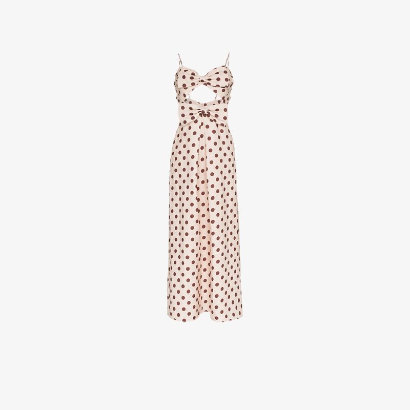 Zimmermann corsage polka dot bow linen dress | Browns Fashion