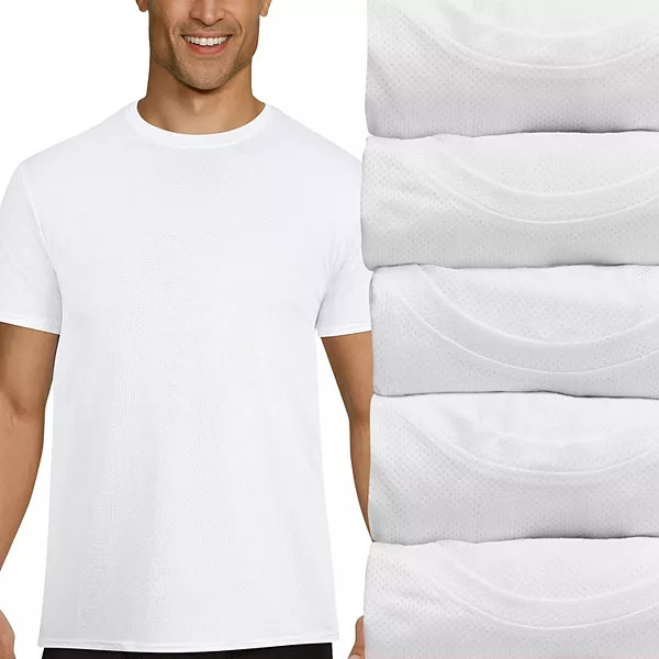Men's Hanes Ultimate® Comfort Fit Stretch 4-Pack + 1 Bonus Crewneck Tees | Kohl's