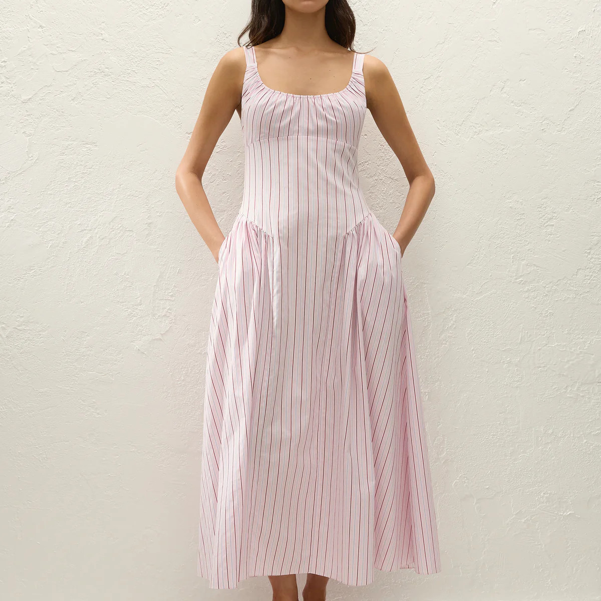 Marcella Midi Dress Fiori Stripe Palazzo | Faithfull (AU)