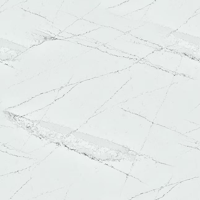 Silestone  Ethereal Haze Quartz White Kitchen Countertop Sample (4-in x 6-in) | Lowe's