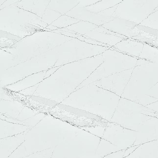 Silestone  Ethereal Haze Quartz White Kitchen Countertop Sample (4-in x 6-in) | Lowe's