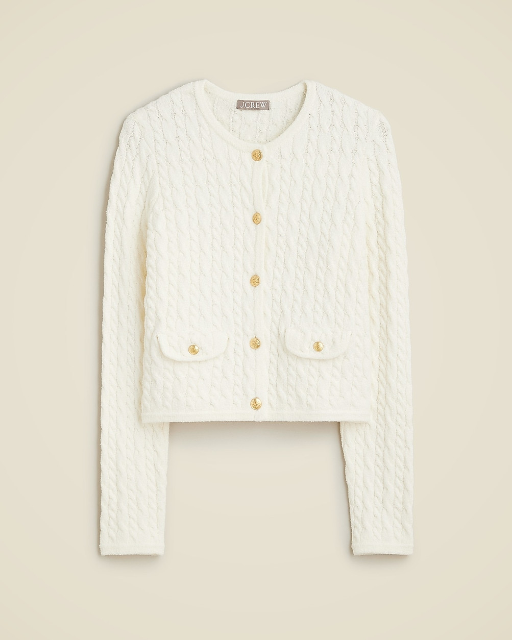 Odette cable-knit sweater lady jacket in cotton-blend bouclé | J. Crew US