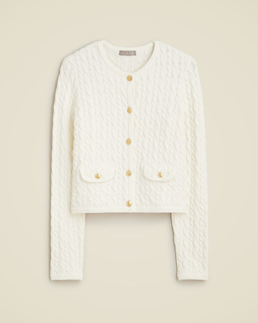 Odette cable-knit sweater lady jacket in cotton-blend bouclé | J. Crew US