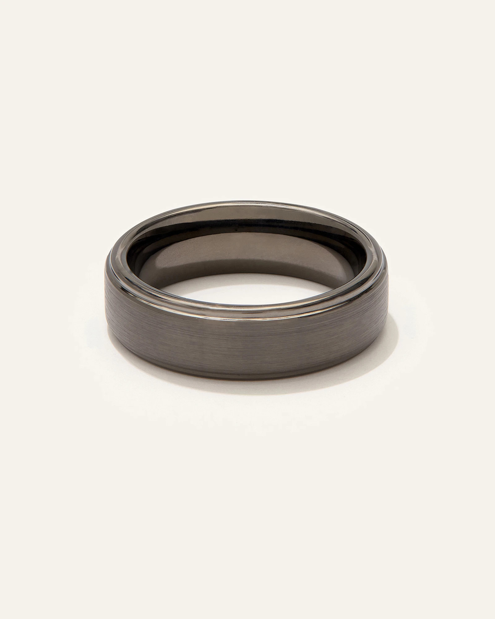 Tungsten Carbide Brushed Step Edge Band | Quince