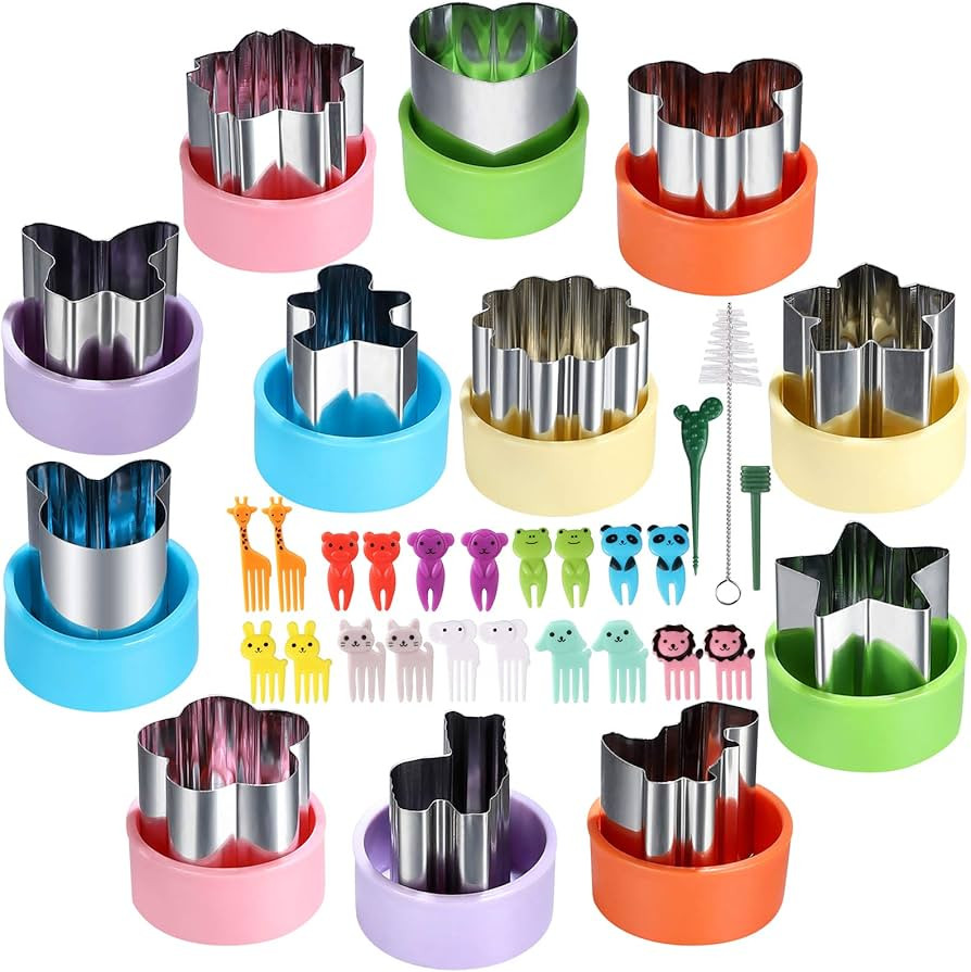 1.5in Vegetable Cutter Shape Set-12PCS Mini Cookie Cutters Fruit Biscuit Pastry Mold Children's B... | Amazon (US)