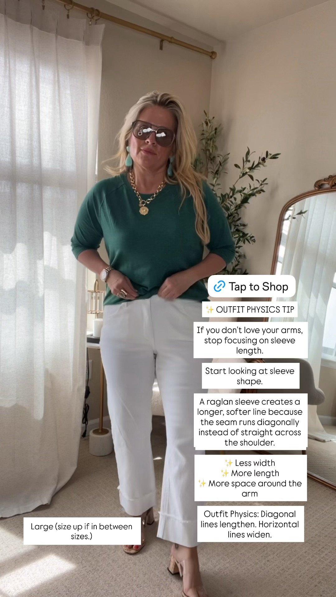 ✨Tap the bell, save and ❤️ for over 40 fashion, midlife style, midsize fashion and luxury looks for less. 

For years, I thought my arms were the problem.

Every summer, I’d reach for tops that were supposed to “hide” my flabby arms… and somehow they made me feel even more self-conscious.

Then I learned something that changed how I shop.

The problem wasn’t my arms.

It was the sleeve.

Most women are dealing with the same 4 frustrations:
✨ Flabby arms
✨ Batwings
✨ Underarm bulge
✨ Crepey skin

That’s why I started paying attention to Outfit Physics instead of size.

The right sleeve skims instead of squeezes, balances proportions, and gives coverage without adding bulk.

Make sure you are following alongside @over40andmidlife for midlife, midsize style. 👑 

👑"Helping you look good, feel good!" - Lindsey Denver

#LTKOver40 #LTKMidsize #LTKPlusSize

Comment SHOP below to receive a DM with the link to this post on my LTK ⬇ https://liketk.it/6eWrS