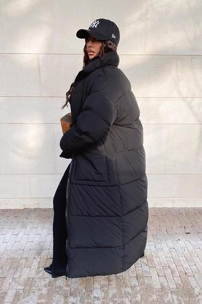 Black Premium Longline Padded Coat | ISAWITFIRST UK