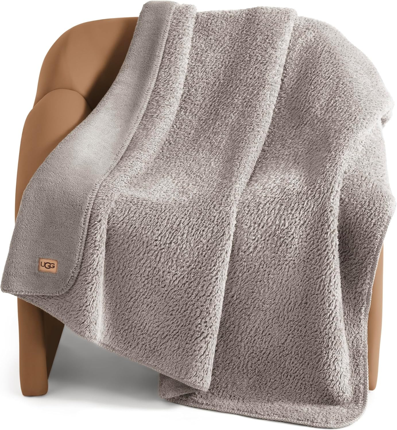 UGG 18961 Whitecap Plush Flannel Oversized Reversible Fleece Throw Blanket Comfortable Lightweight Cozy Hotel Style Home Decor Luxurious Machine Washable Easy Care Blankets, 70 x 50-Inch, Seal | Amazon (US)