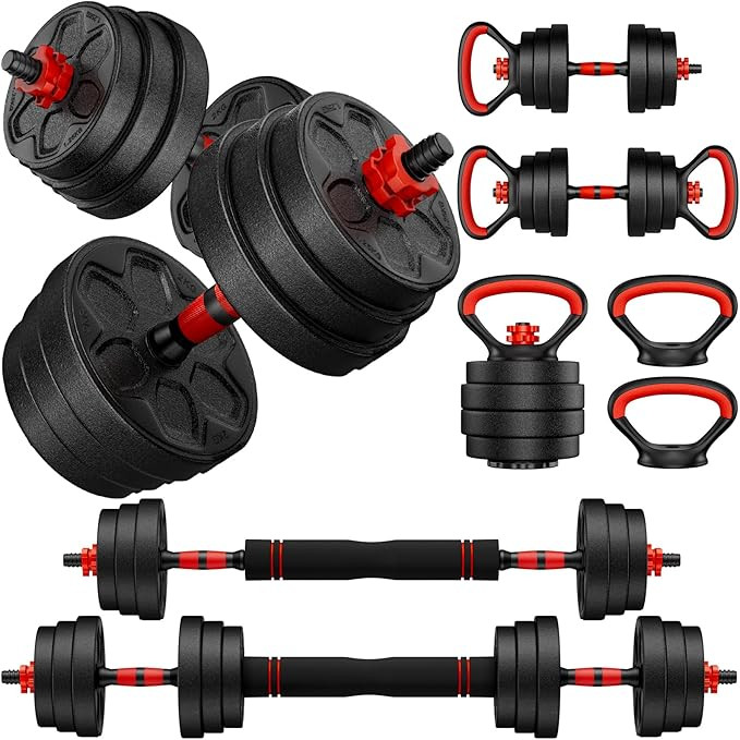 Adjustable Dumbbell Set, 20/33/45/70/90lbs Free Weight Set with Connector, 4 in1 Dumbbells Set Us... | Amazon (US)