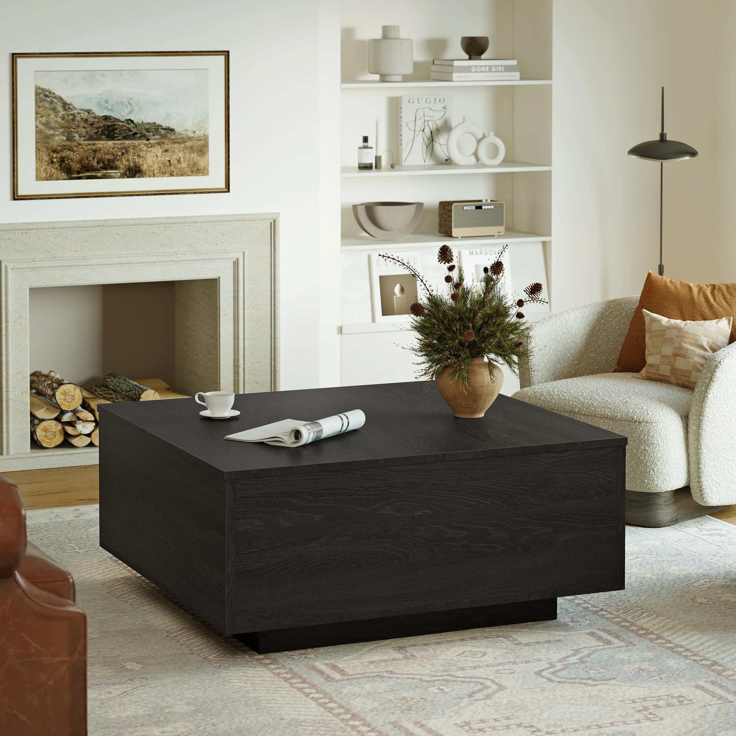 31.5'' Lift Top Coffee Table with Block Base | Wayfair North America