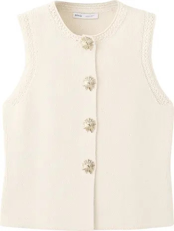 MANGO Chaleco Frida Cotton Blend Sweater Vest | Nordstrom | Nordstrom