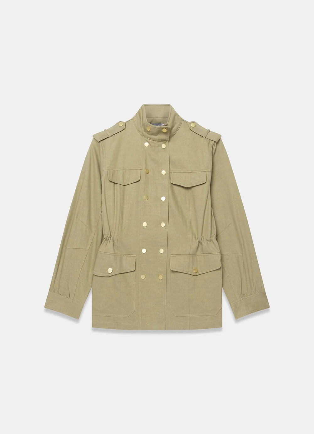 Khaki Washed Pocket Shacket | Mint Velvet