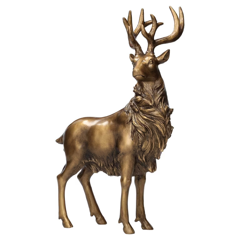 Standing Deer Christmas Decoration, Gold, 15.5", by Holiday Time | Walmart (US)