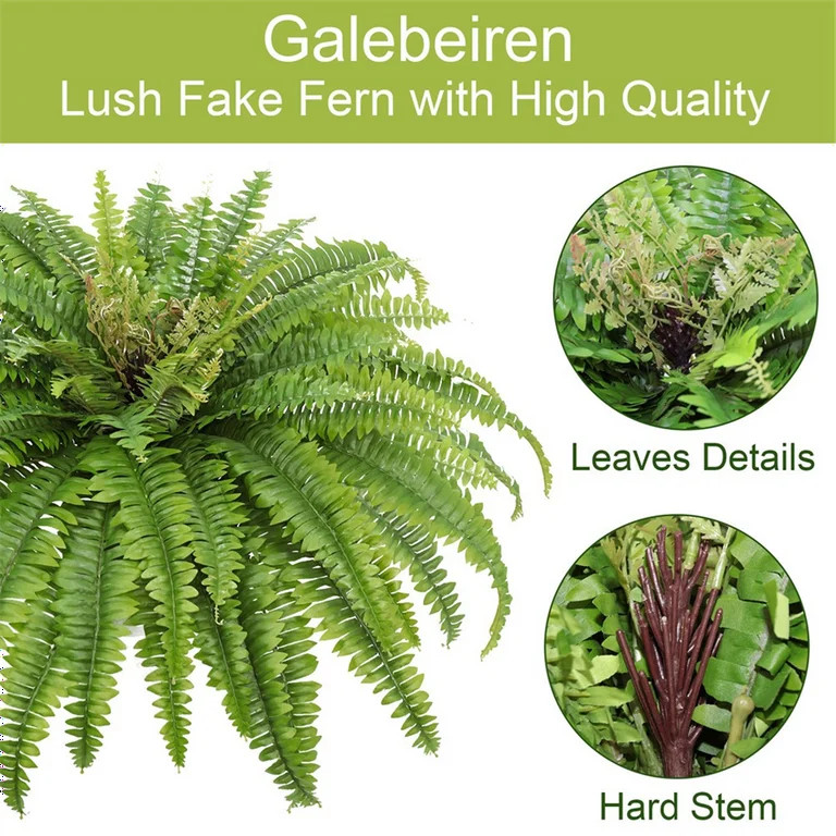 Artificial Ferns for Outdoors & Indoors,Large Faux Ferns Fake Boston Fern Plant for Planter Garde... | Walmart (US)