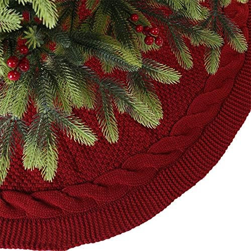 Sattiyrch Christmas Tree Skirt, 48 inches Luxury Cable Knit Knitted Thick Rustic Xmas Holiday Dec... | Amazon (US)