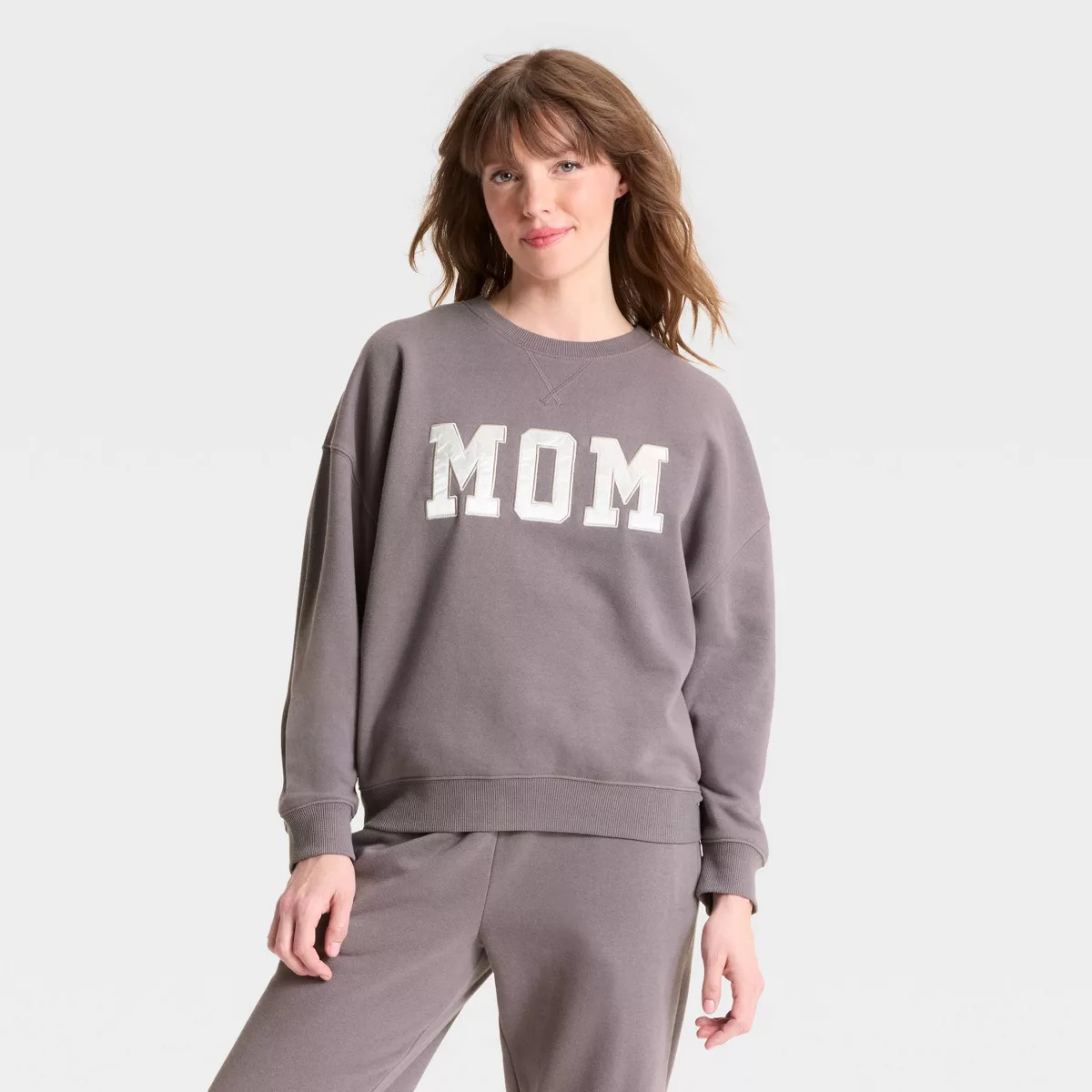 Women's Mother's Day "Mom" Graphic Sweatshirt - Charcoal | Target