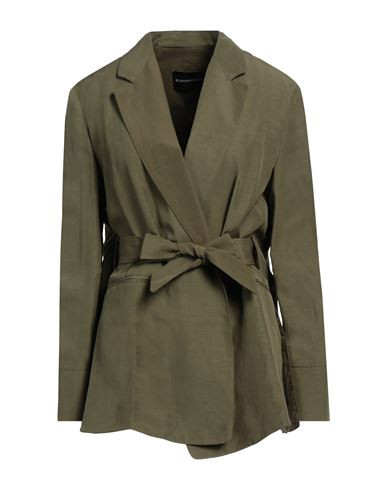 Bcbgmaxazria Woman Blazer Military green Size 4 Cotton, Linen, Tencel | YOOX (US)