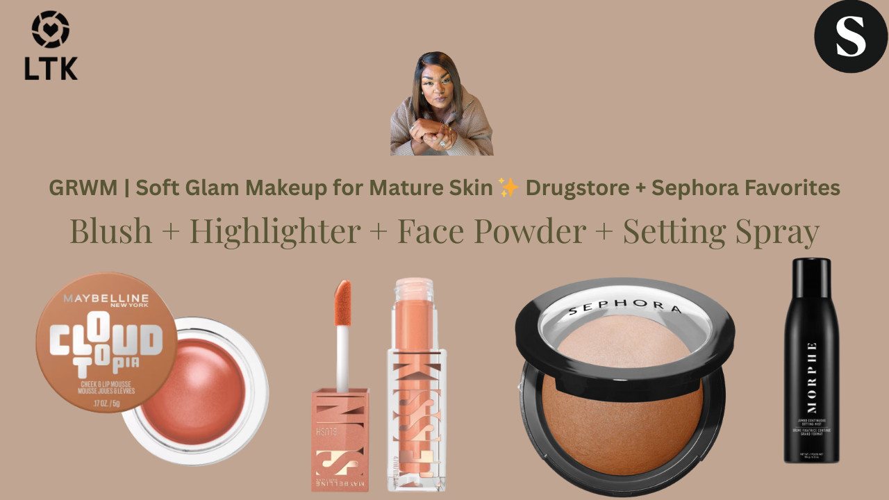 GRWM | Soft Glam Makeup for Mature Skin ✨ Drugstore + Sephora Favorites


Get ready with me as I create a soft glam, everyday makeup look using a mix of drugstore and Sephora favorites. This routine is hydrating, skin-friendly, and perfect for mature skin — flawless without feeling heavy. All products are linked for easy shopping!

ShopMy:
https://shopmy.us/shop/collections/3712039

LTK:
https://liketk.it/5Ps6g

Unice Bob Wig
 https://tidd.ly/4aXPMvn

This GRWM features a full face of complexion-focused makeup with hydrating primers, smoothing powders, soft sculpting, and warm neutral tones. Ideal for women 45+ who want glow, definition, and comfort that lasts all day.


#GRWM #MakeupOver40 #MakeupOver50 #MatureSkinMakeup #SoftGlamMakeup #DrugstoreMakeup #SephoraFavorites #EverydayGlam #FullFaceMakeup #Over50AndChic


GRWM makeup, makeup for mature skin, makeup over 50, makeup over 40, soft glam makeup, everyday makeup routine, drugstore makeup favorites, Sephora makeup haul, full face makeup tutorial, hydrating makeup routine, makeup for dark skin, affordable makeup routine, glow makeup for mature skin
 

 #LTKgrwm #LTKOver40 #LTKBeauty