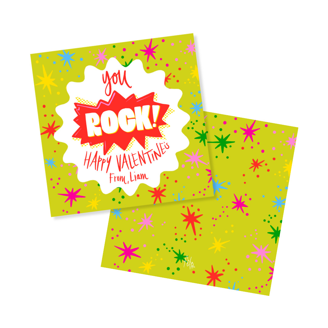 You Rock Valentine's Tags or Stickers — Fête Papier | Fete Papier