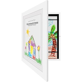 Americanflat Front Loading Kids Art Frame in White - 8.5x11 Picture Frame with Mat and 10x12.5 Wi... | Amazon (US)