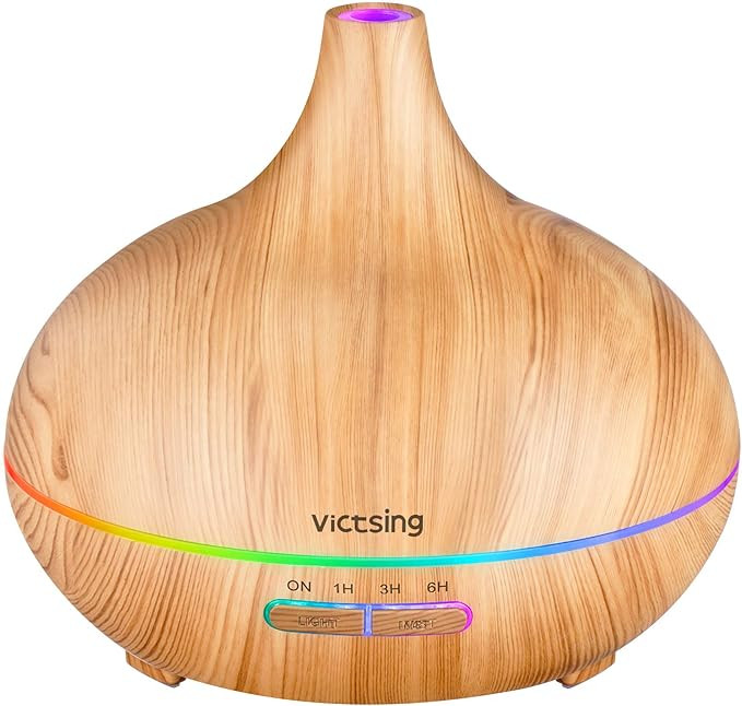 VicTsing Essential Oil Diffuser, 300ml Oil Diffuser with 7 Color Lights and 4 Timer, Aromatherapy... | Amazon (US)