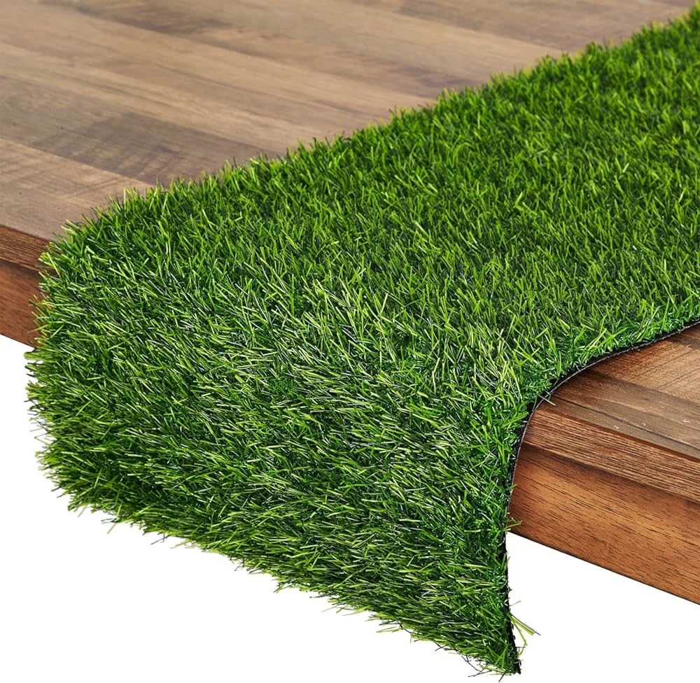 Artificial Grass Table Runner 14x48 Inch, Green Tabletop Decor for Wedding, Birthday Party, Banqu... | Amazon (US)