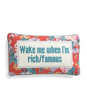 9x15 Rich And Famous Needlepoint Pillow | TJ Maxx